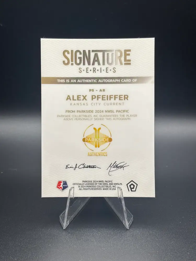Alex Pfeiffer 2024 Parkside Pacific Signature Series Kansas City Current Soccer Card