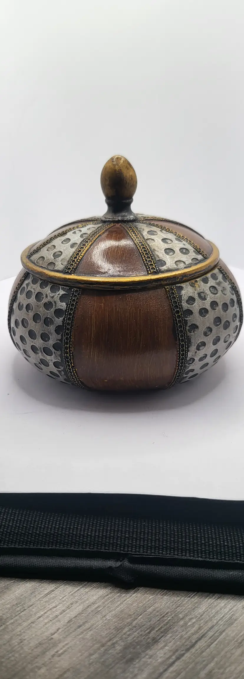 Vintage Polka Dot Trinket Box 5"