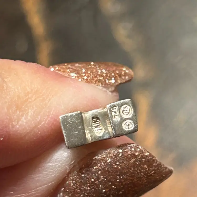 Eiffel Tower 925 Sterling Silver Charm Rhinestones Miniature