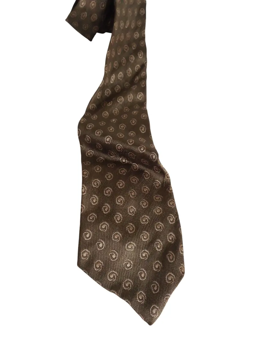 Vintage Green Brown Beige Abstract circles Necktie Tie