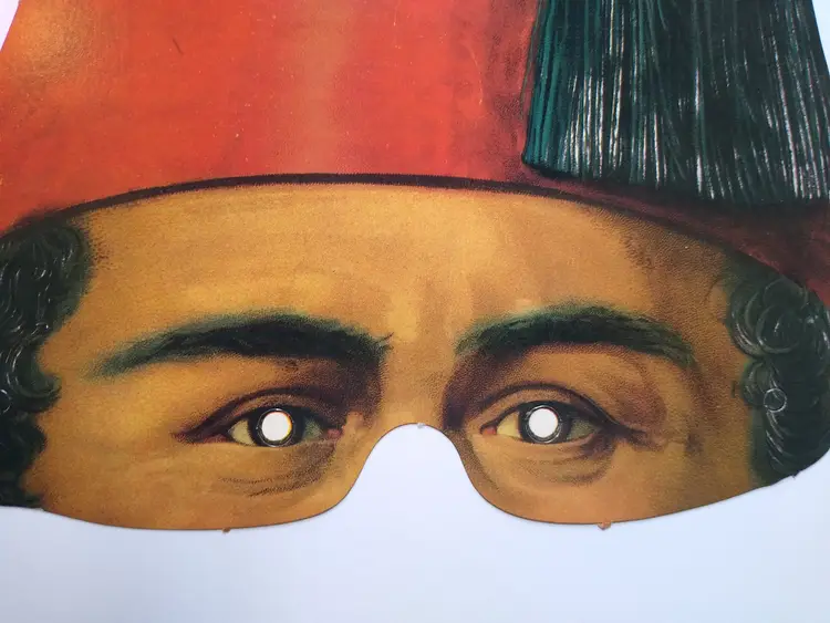 Share Vintage Paper Fez Hat Costume Mask Eye Mask Middle Eastern Theater