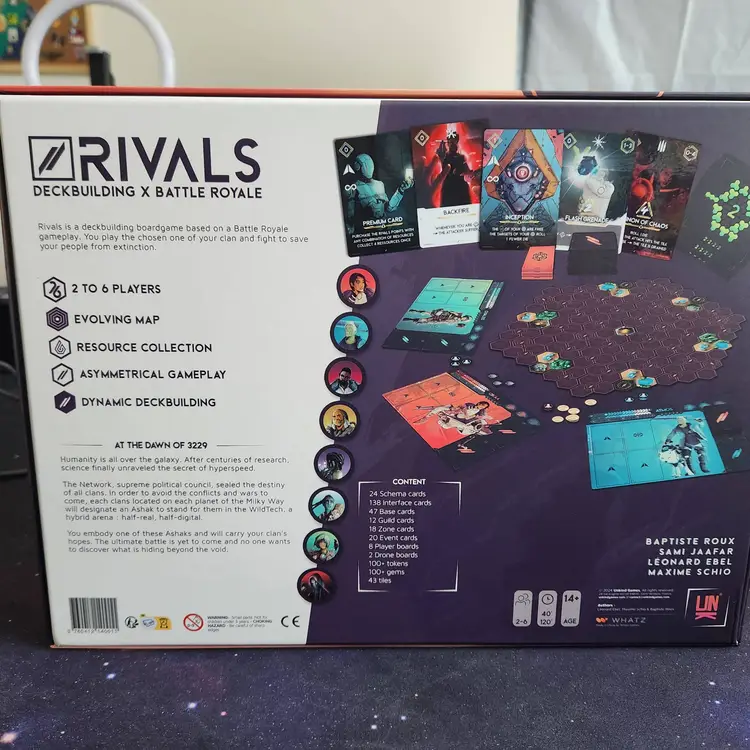 Rivals: Battle Royale Deckbuilding Game Core Box + Kickstarter Stretch Goals + Acrylic Tokens!