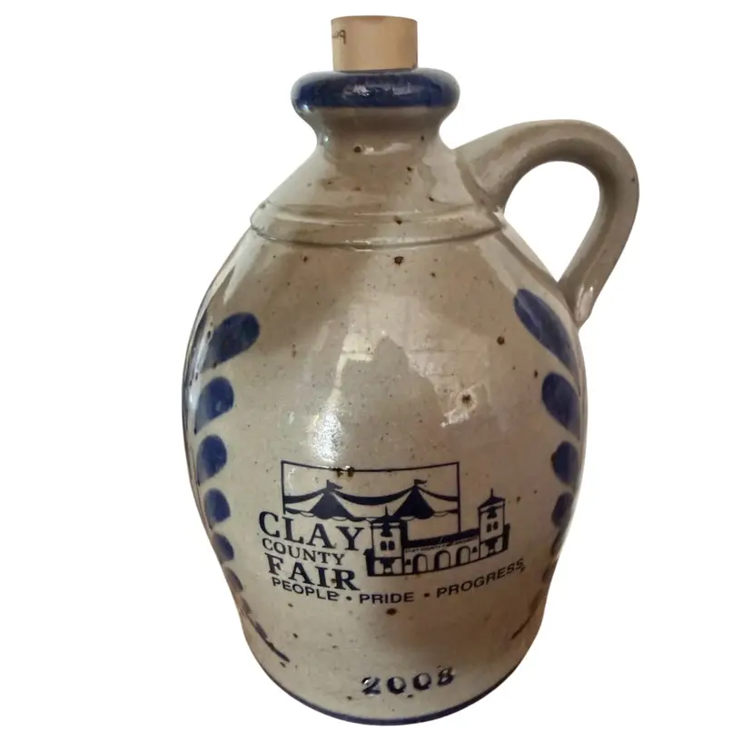 salt-glazed stoneware jug created to commemorate the 2008 Clay County Fair
