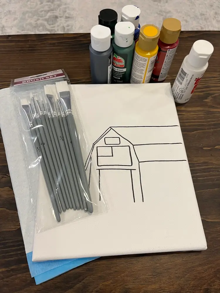 8x10 Canvas Americana Barn Paint Kit For Live Tutorial On June 14