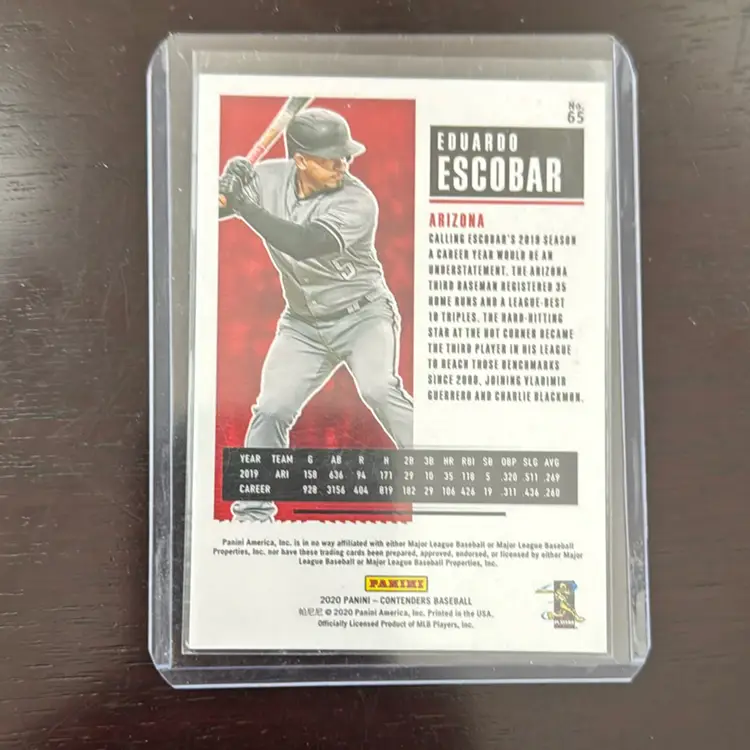 Eduardo Escobar - 2020 Panini Contenders Green /299 - Arizona Diamondbacks