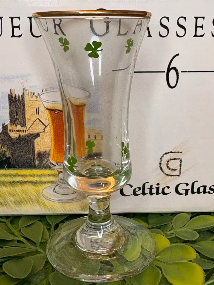 Set of 6 - Celtic Glass Liqueur Shot Glasses