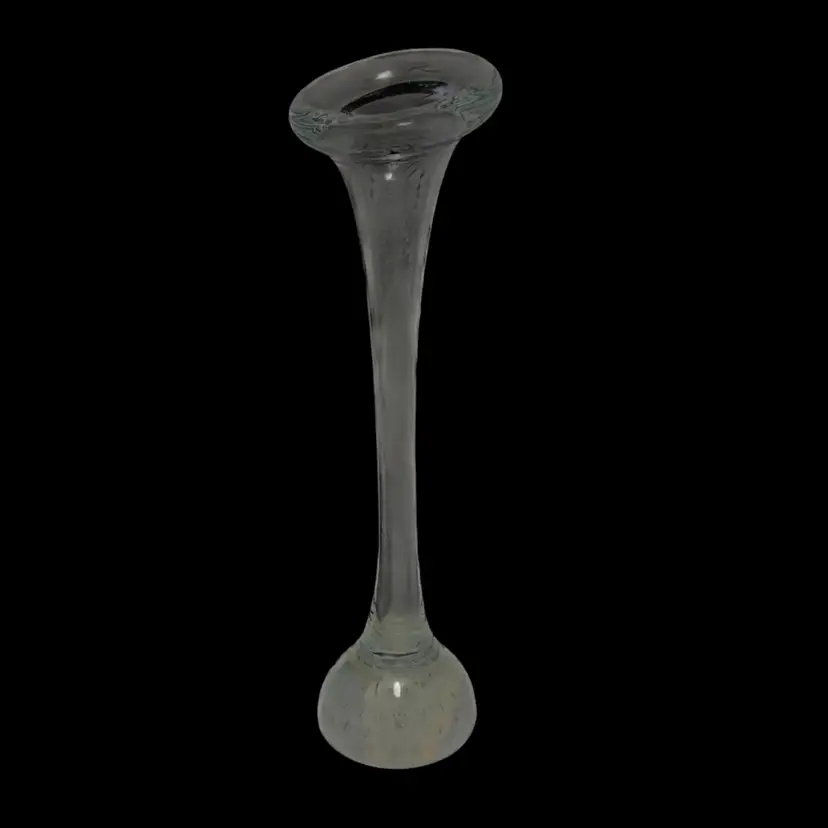 Lawrence Family Glass Blowers And Quintessence Gallery Controlled Bubbles Glass Paperweight Vase! 9 1/2” Tall x 2 1/2” Wide!