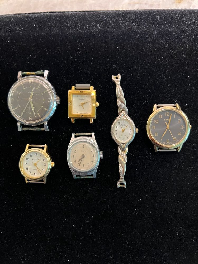 Vintage Watch Lot Timex, Pulsar. Sarah Coventry, June B. Craft? Repair? 6PCs