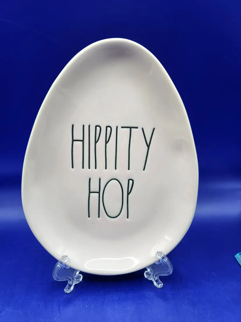 Rae Dunn HIPPITY HOP Egg Shaped Plate