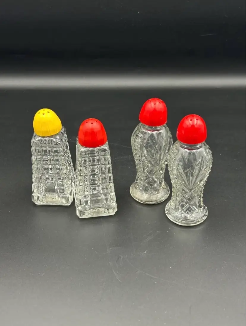 Vintage Glass Salt and Pepper Shakers