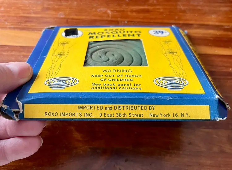 VINTAGE Roxo Mosquito Repellent Coil Japan Box 2 Unused PROP Collection Display