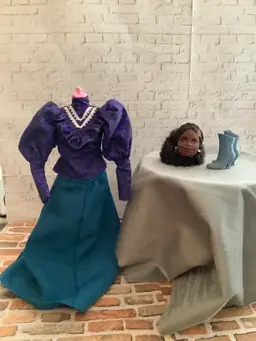 Madame CJ Walker Head, Shirt, Skirt and Boots