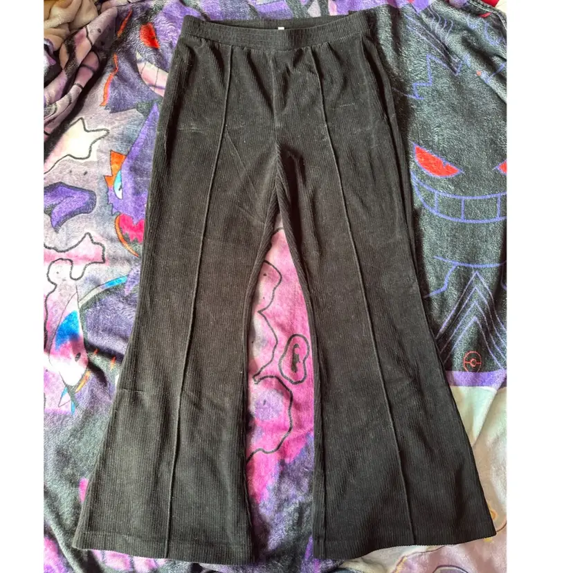 Aerie Black Corduroy Flare Pants (M)