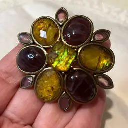 12. Liz Claiborne Glass Faceted Cabochon Brooch