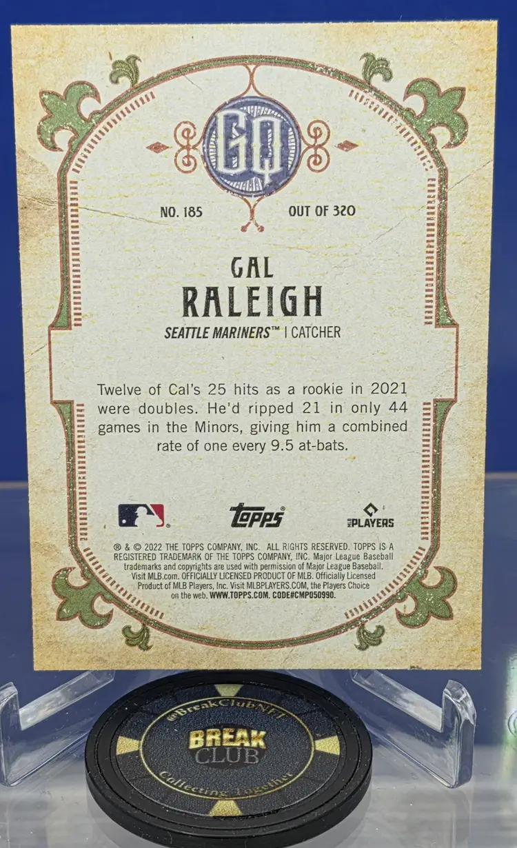 Cal Raleigh 2022 Topps Gypsy Queen Rookie RC #185 Seattle Mariners