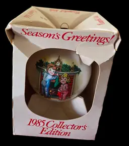 1985 Campbell's Kids Ornament box damaged.