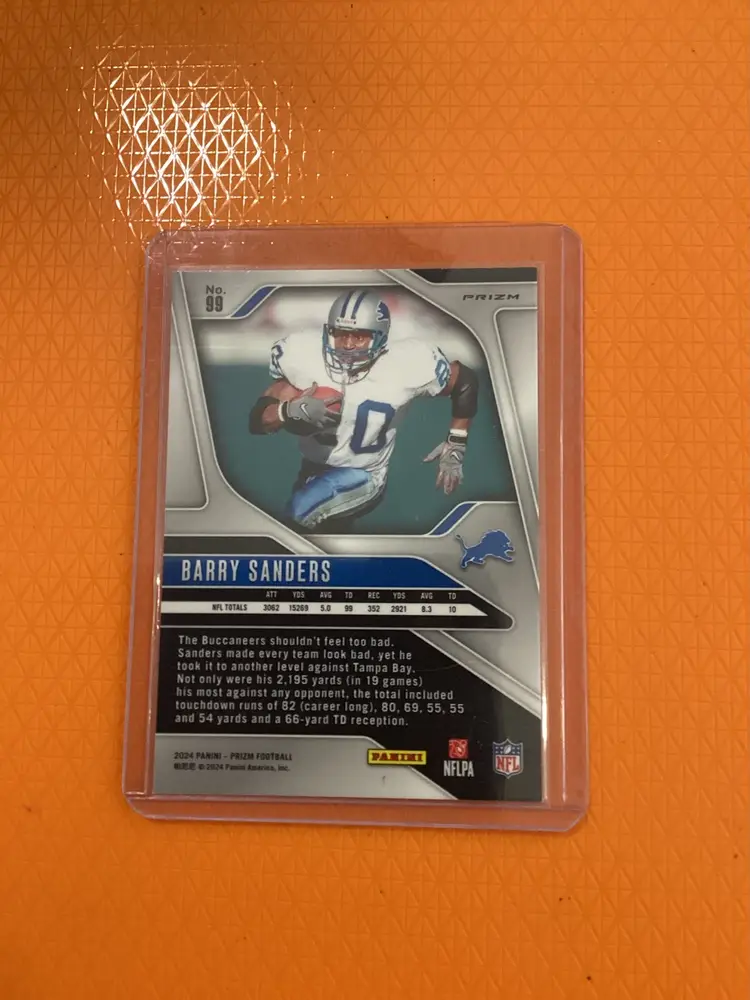 2024 Panini Prizm Red White and Blue Barry Sanders #99 Detroit Lions
