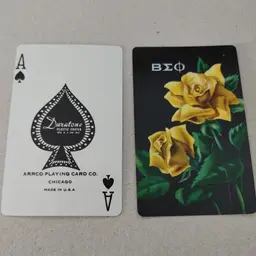 1 Single Swap Card - Playing Card. BEO Yellow Rose. Arrco. Made in Chicago. Ace of Spades. Dimension 2.5 x 3.5. Read description.