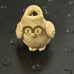 Studio Pottery Owl Pendant/Ornament 1"