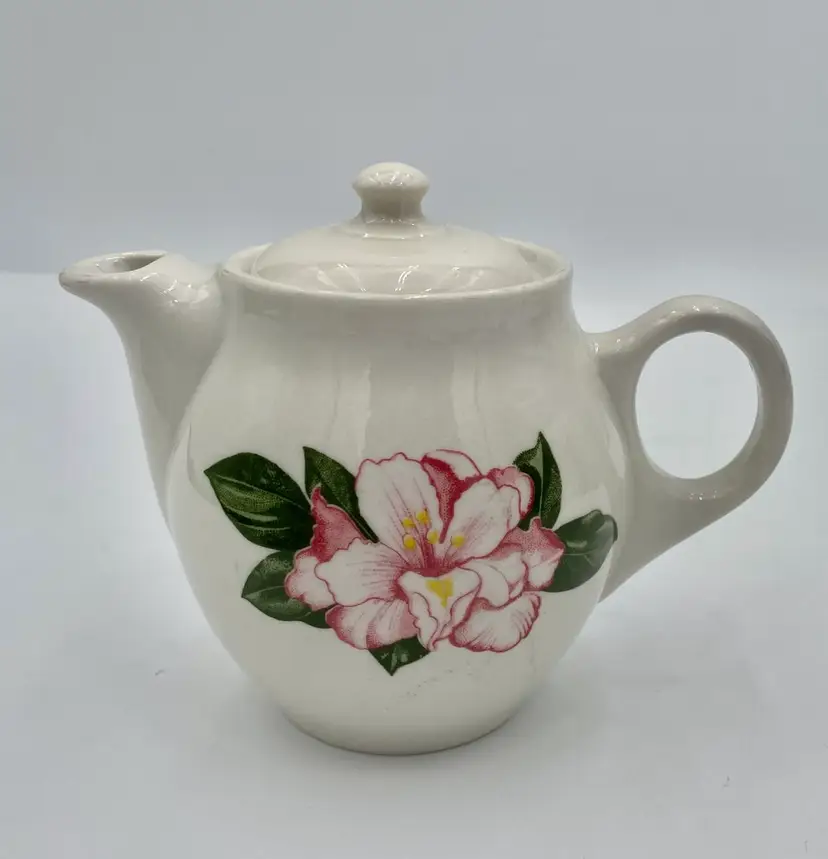 Vintage ('87) Shenango China Individual Teapot, SHO4 Pattern (The Greenbrier)