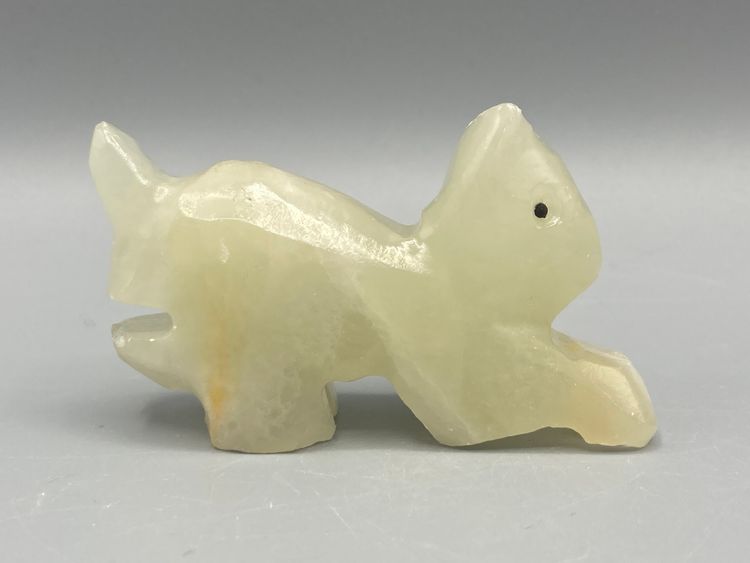 Hand Carved Onyx Stone Cat Figurine