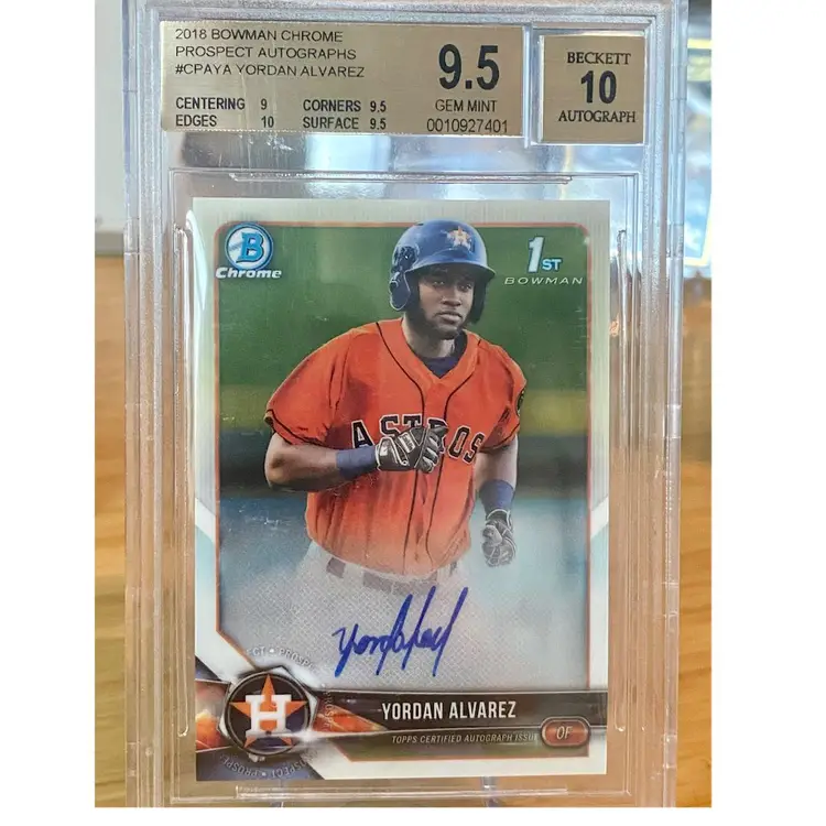 2018 Bowman Chrome Yordan Alvarez Auto BGS 9.5 