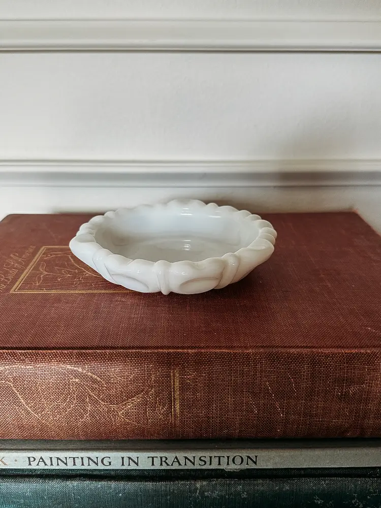 Vintage Milk Glass Ashtray or Coaster