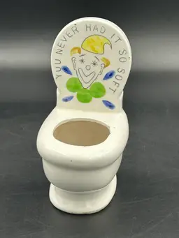 Vintage Ceramic Novelty Toilet Ashtray Man Cave Decor Japan