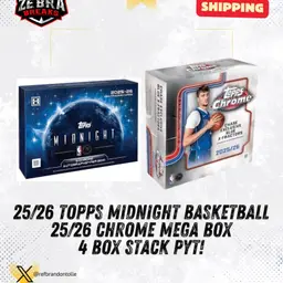 Denver Nuggets - ZB 2634: 25/26 Topps Midnight/Chrome Mega 4 Box Stack PYT 3 (Rips 1/30)