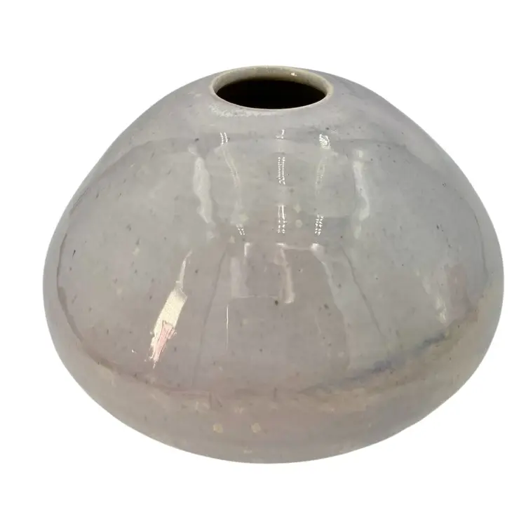 Vintage Studio Pottery Vase/Weed Pot, Signed Debra Swanger, Light Blues/Purples