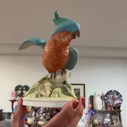 Lefton Hand Painted Parrot Figurine One Base 5” 🦜