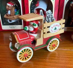 Santa in Christmas Tree Delivery Truck ornament