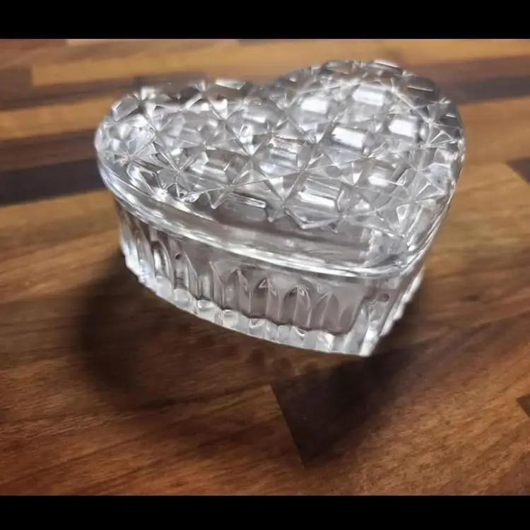 Crystal Heart Shaped Lidded Dish- Germany