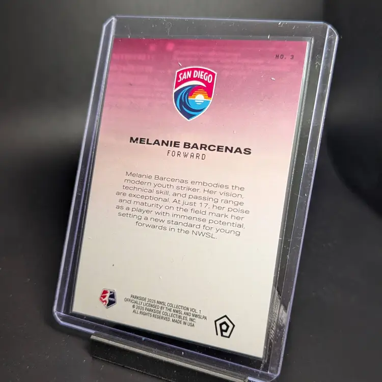 2025 Parkside NWSL Vol 1 Prototype #3 Melanie Barcenas San Diego Wave