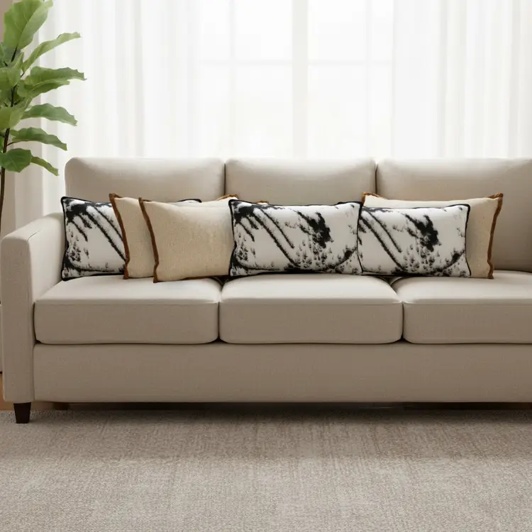 SOGA 6PC Cow Print & Black White Leopard Pillow Covers 30x45cm Decorative Set