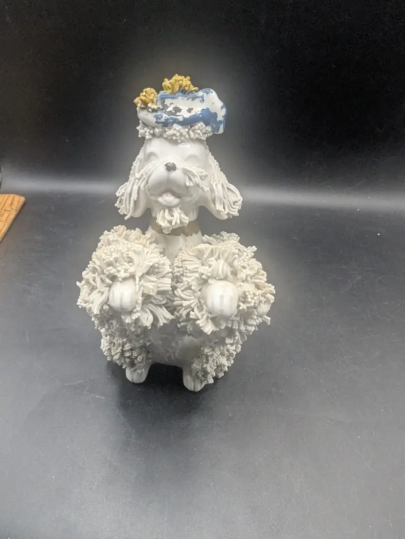 Vintage MCM Spaghetti Porcelain Poodle Figurine