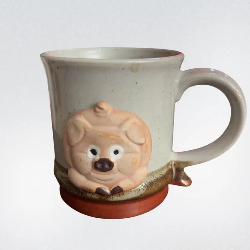 3D Pottery Pig Mug
