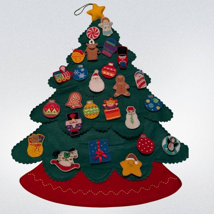 Vtg 2004 Hallmark Keepsake Kids Countdown To Christmas Advent Calendar Felt Tree