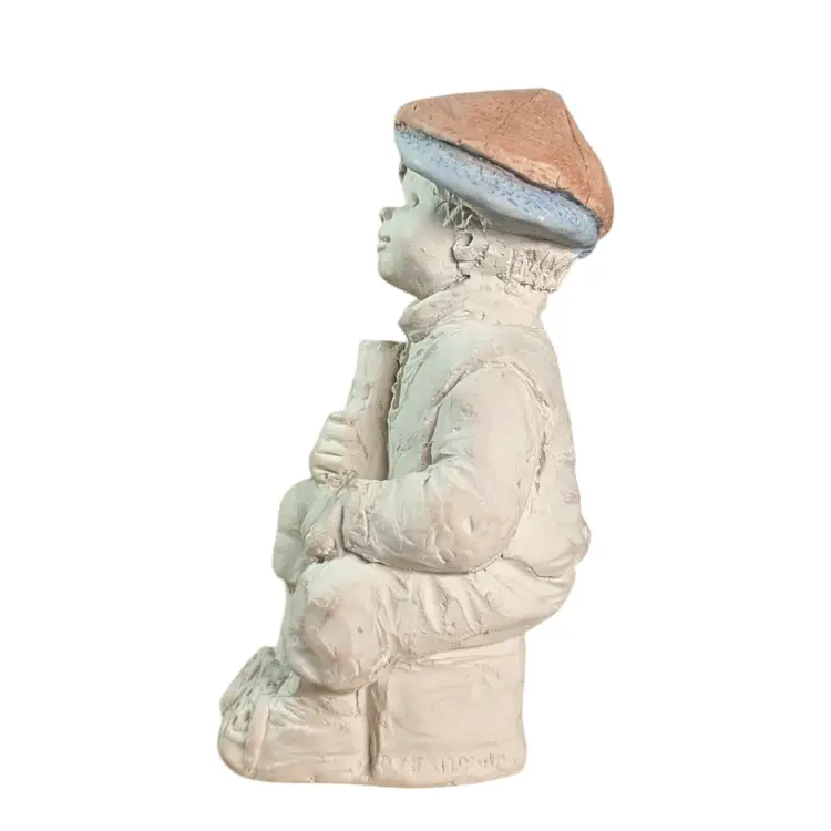 1996 Austin Sculpture Newsboy Bright Eyes Hat Kids Dee Crowley 5" x 3"