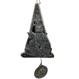 24 - Vintage Joe Coniff Style Wind Chime Bell Cats And Paw Print 14”