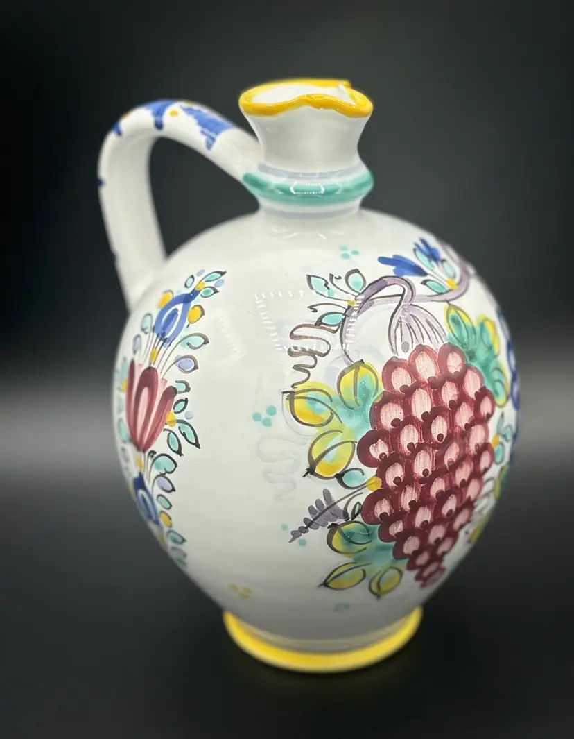 Handmade Majolica Jug Czech Pottery