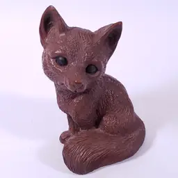 Vintage RED MILL MFG Handcrafted Fox Animal Pecan Shell FIGURINE