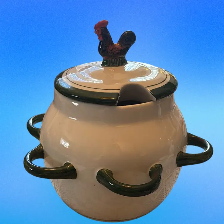 Soup Tureen With 4 Bowls & Chicken Lid