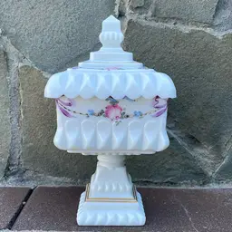 Westmoreland Milk Glass Wedding Covered Candy Bowl