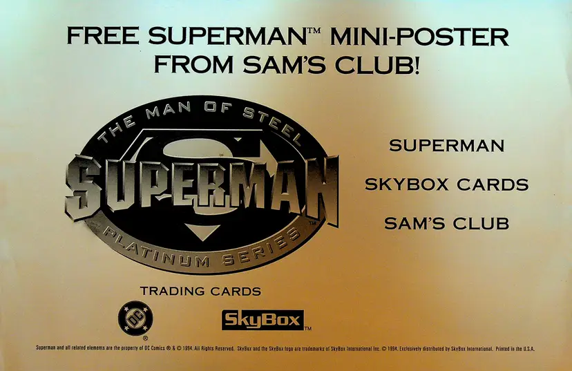 Superman Mini-Poster 1994 Skybox Sam's Club