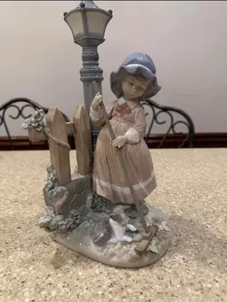 EUC Vintage Retired Lladro #05286 “Fall Cleanup" Porcelain Figurine