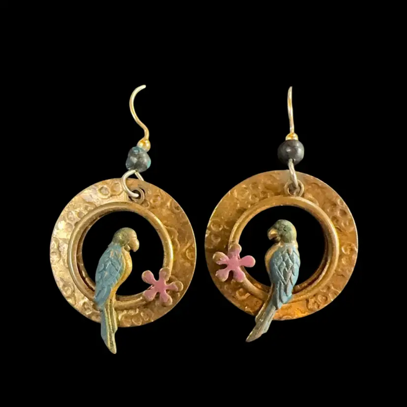Vintage Bird Hoop Earrings