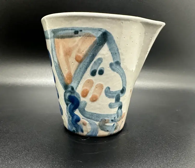 M.A. Hadley Jigger Measuring Cup Firewater Native American Chief Hand Painted Pottery