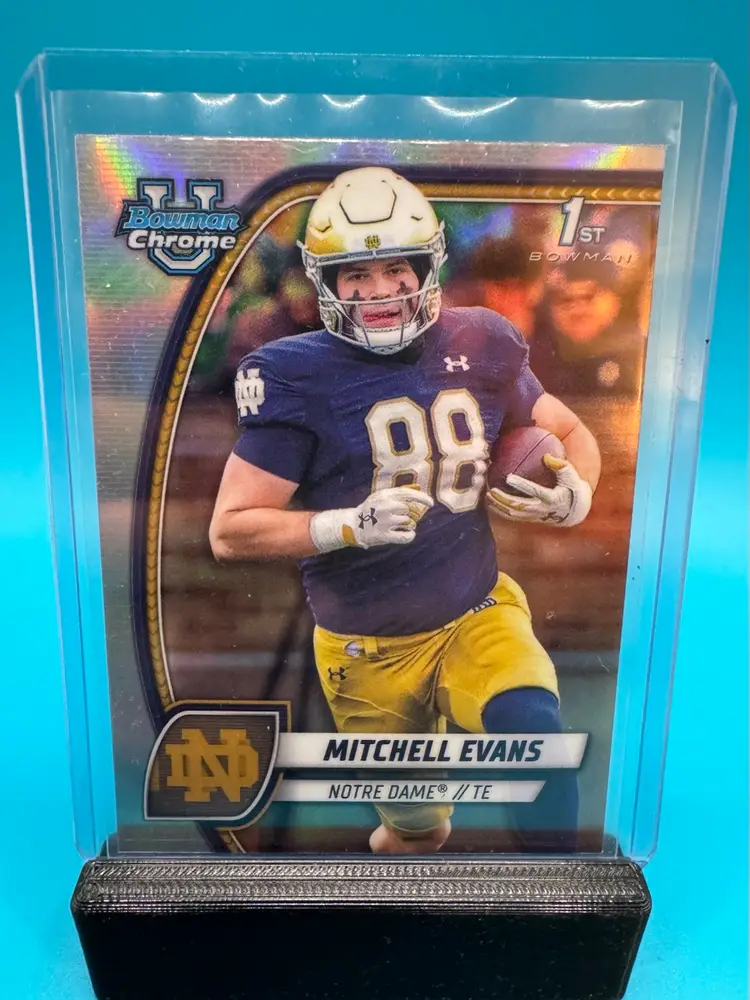 Mitchell Evans 1st Bowman Chrome U Refractor Carolina Panthers