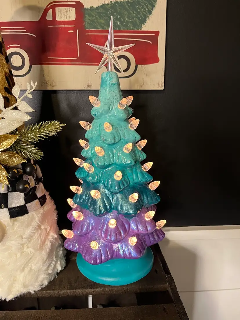 11” Ceramic Handpainted “Mermaid” Tree